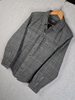 Beach & Barn 100% Cotton Long Sleeve Snap Front Shirt Mens Sz M